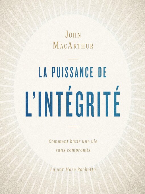 Title details for La puissance de l'intégrité by John MacArthur - Available